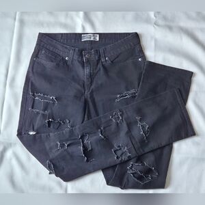 Levis Signature Distressed Grunge Black Jeans